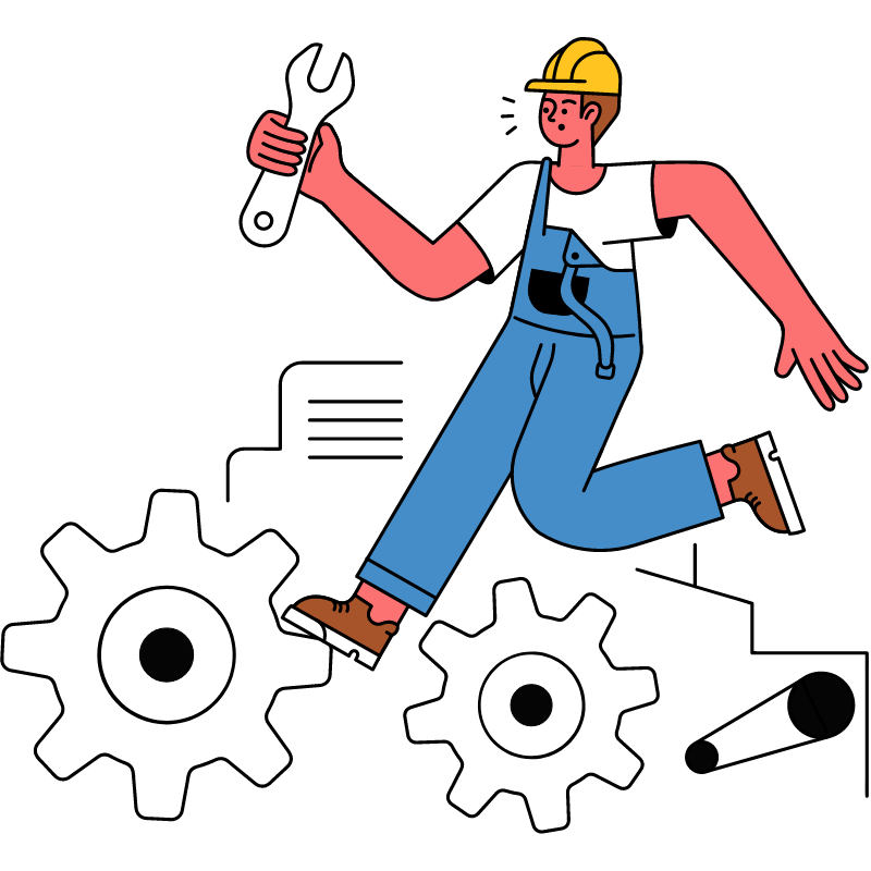 Illustration d'un technicien de maintenance